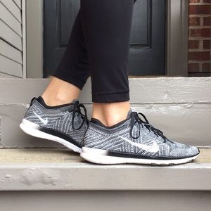 Nike Free TR 5.0 Flyknit Women's Black White Shoes